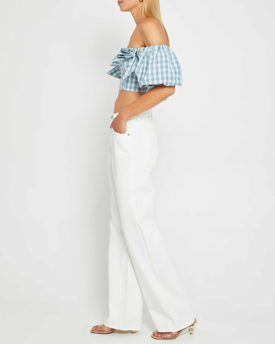 Clothing kourt | Petra Cropped Top Blue Plaid