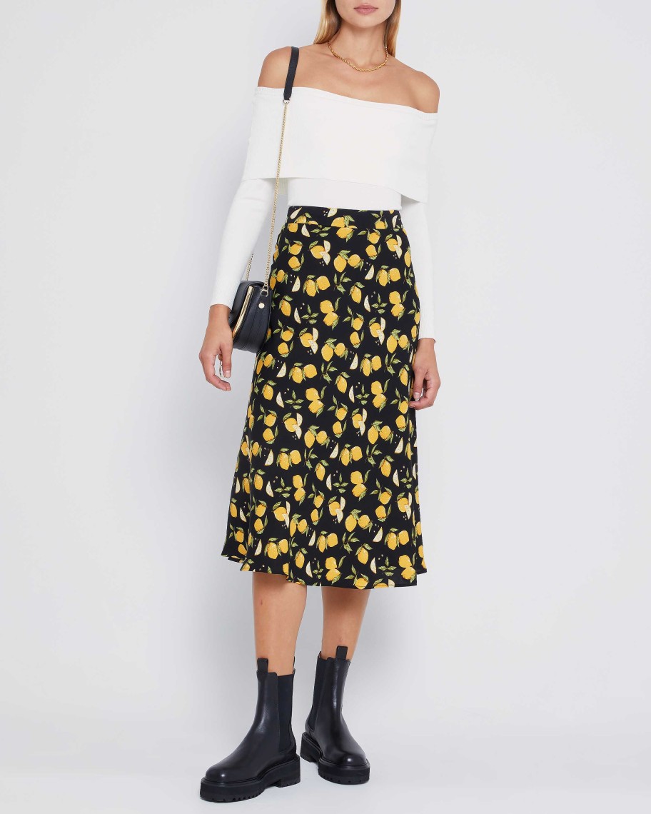 Clothing kourt | Rilynn Skirt Black Fruit Print