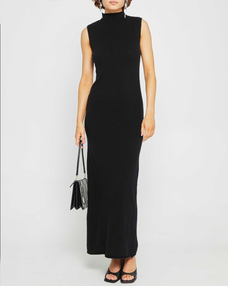 Clothing CAARA | Brooke Cashmere Dress Black