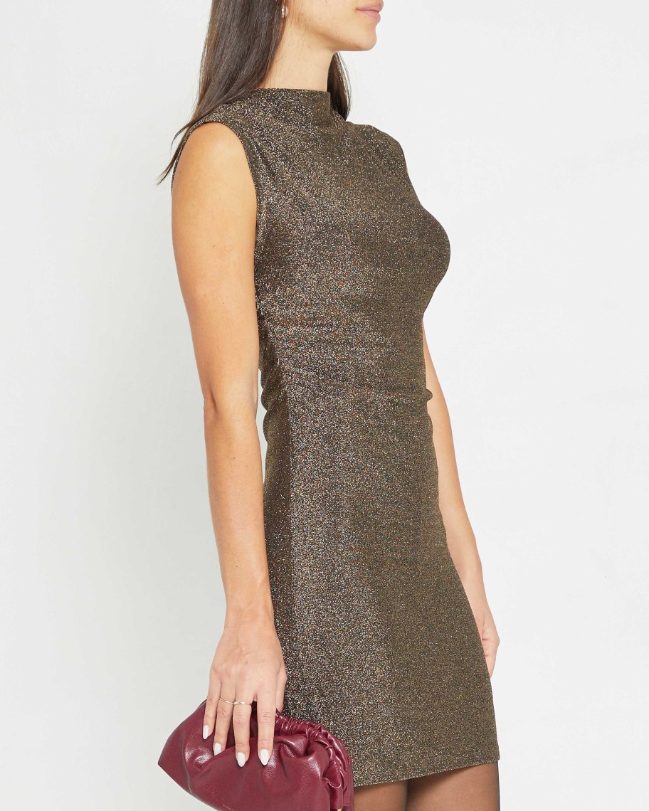 Clothing CAARA | Katia Mini Dress Gold Sparkle