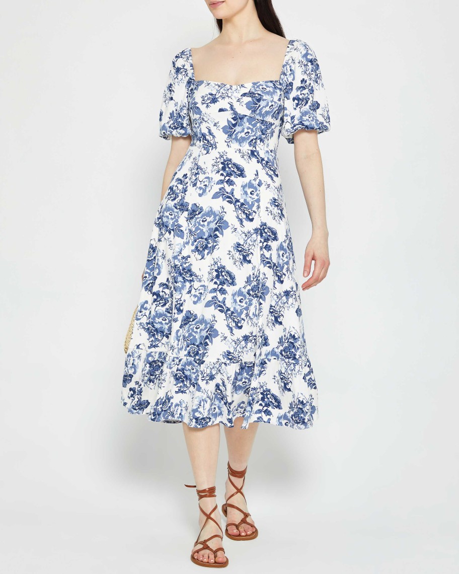 Clothing o.p.t | Violetta Midi Dress Blue Toile