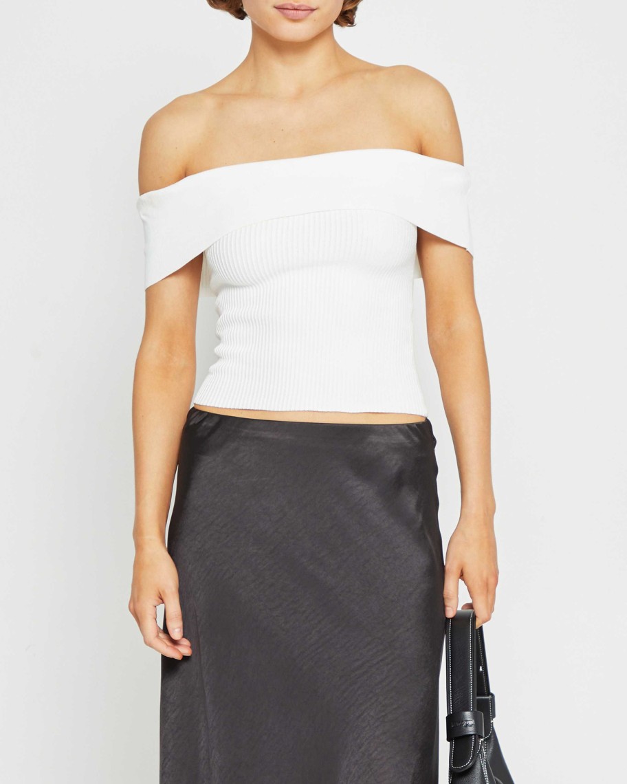 Clothing kourt | Sculpting Off-Shoulder Top White