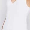 Clothing CAARA | Contouring Deep V Bodysuit White