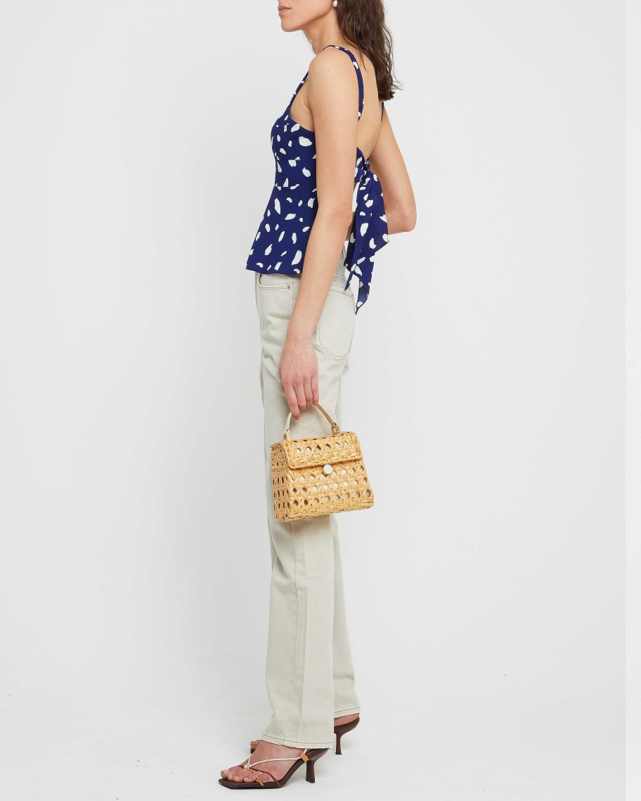 Clothing o.p.t | Deven Top Navy Polka Dot