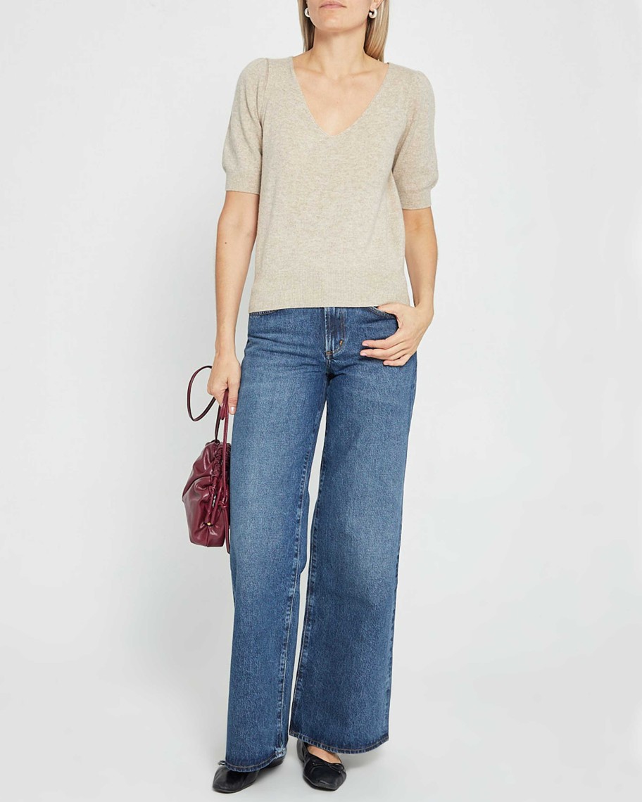 Clothing CAARA | Maureen Cashmere Sweater Oatmeal