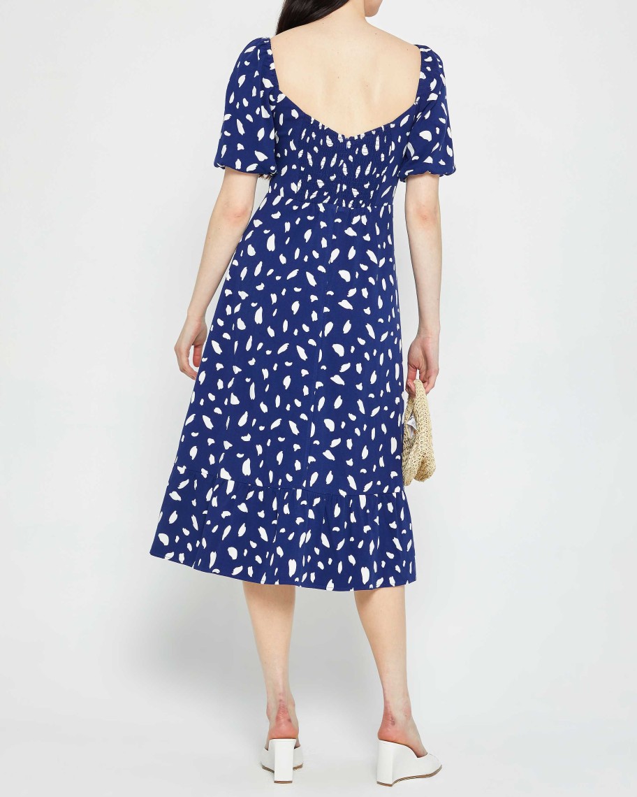 Clothing o.p.t | Violetta Midi Dress Navy Polka Dot