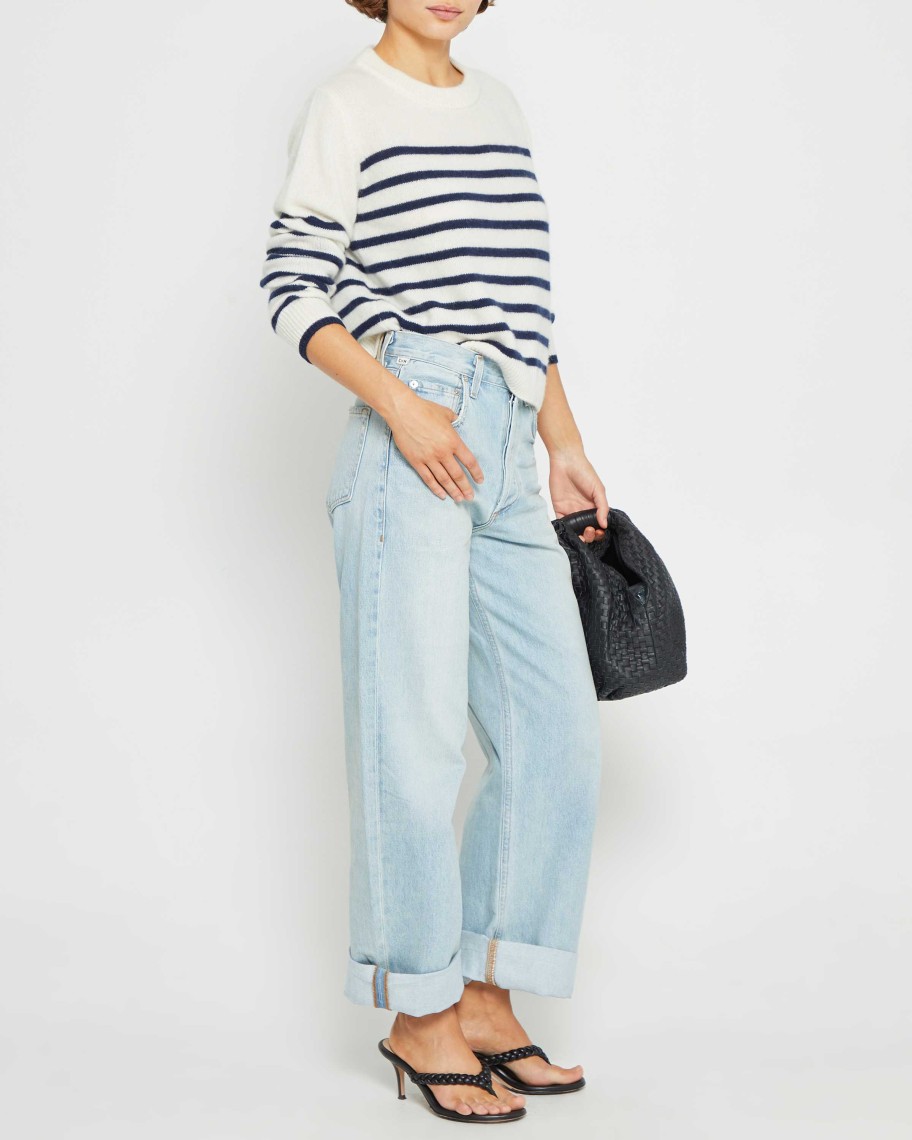 Clothing CAARA | Marin Cashmere Sweater Navy Stripe