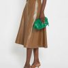 Clothing CAARA | Erica Vegan Leather Midi Skirt Mocha