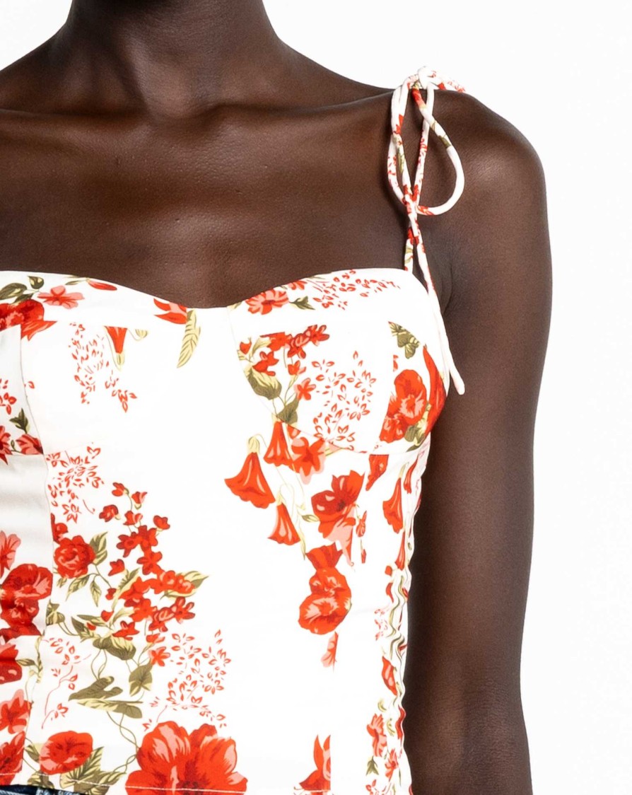 Clothing kourt | Genevieve Top Red Floral