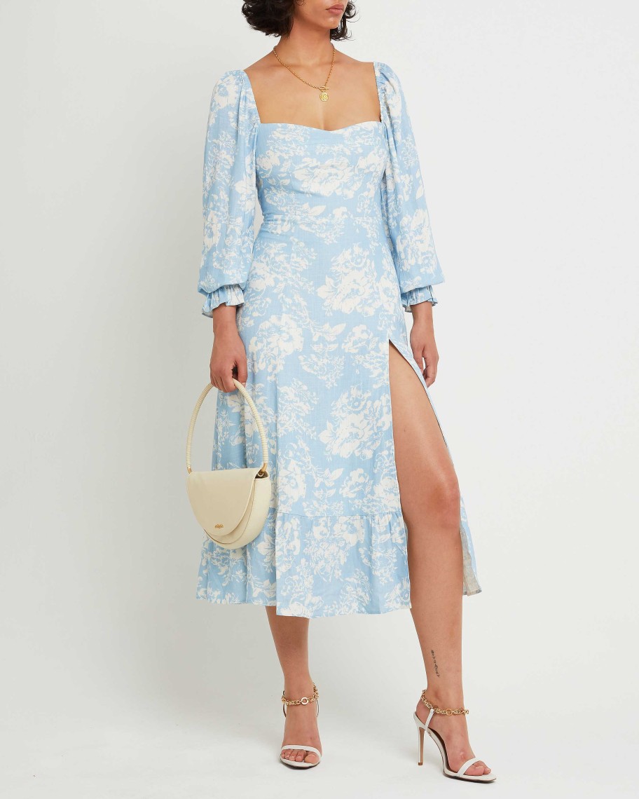 Clothing o.p.t | Aubrey Midi Dress Light Blue Floral