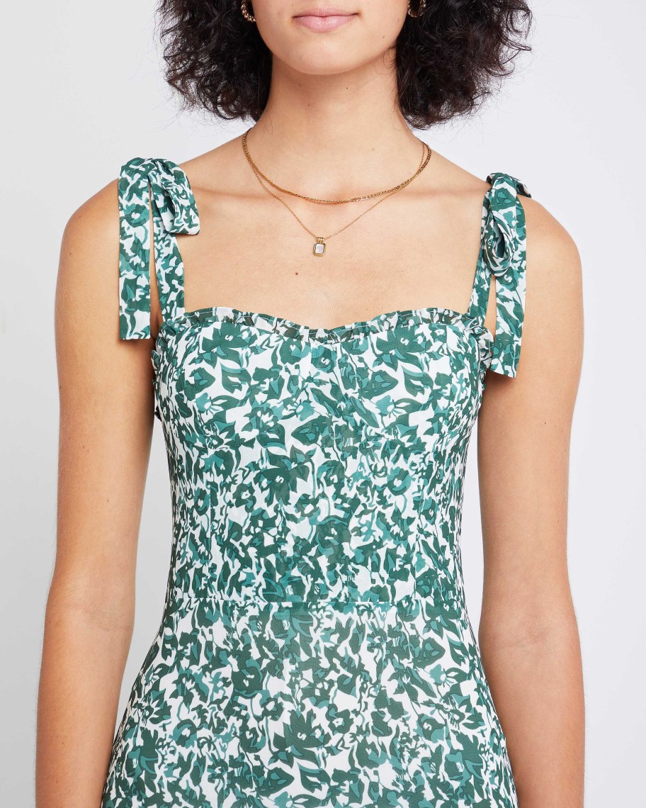 Clothing o.p.t | Toile De Jouy Dress Deep Green Floral