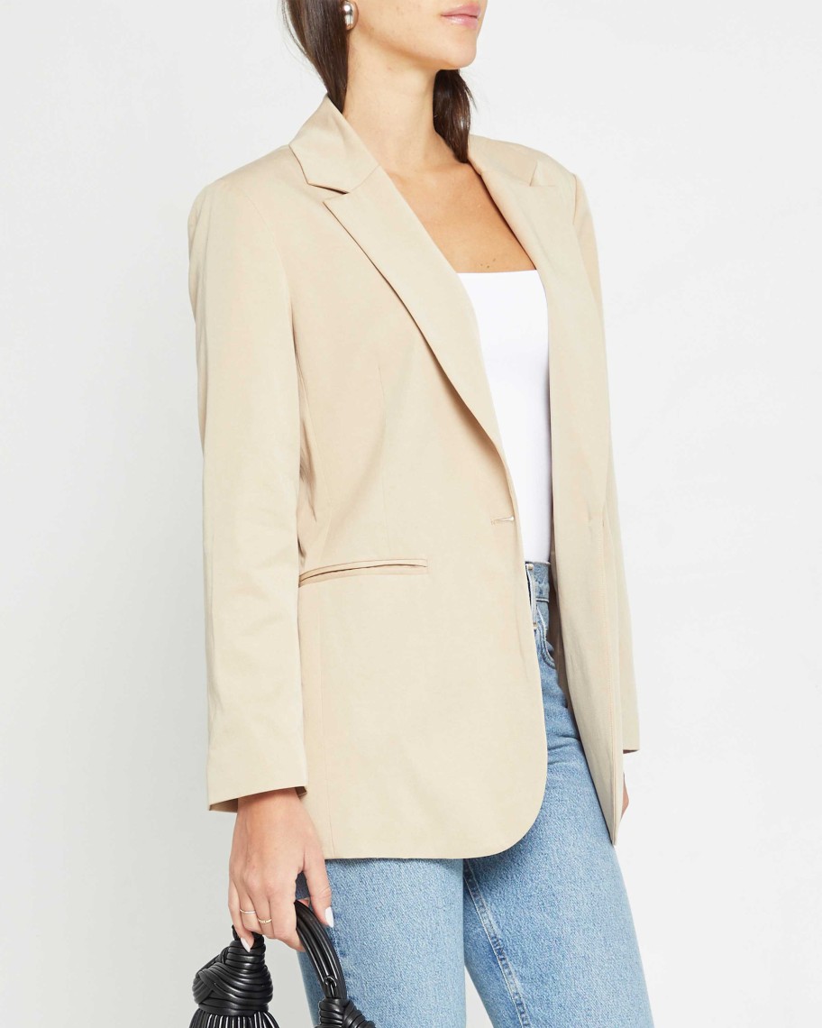 Clothing CAARA | Adira Relaxed Blazer Light Khaki