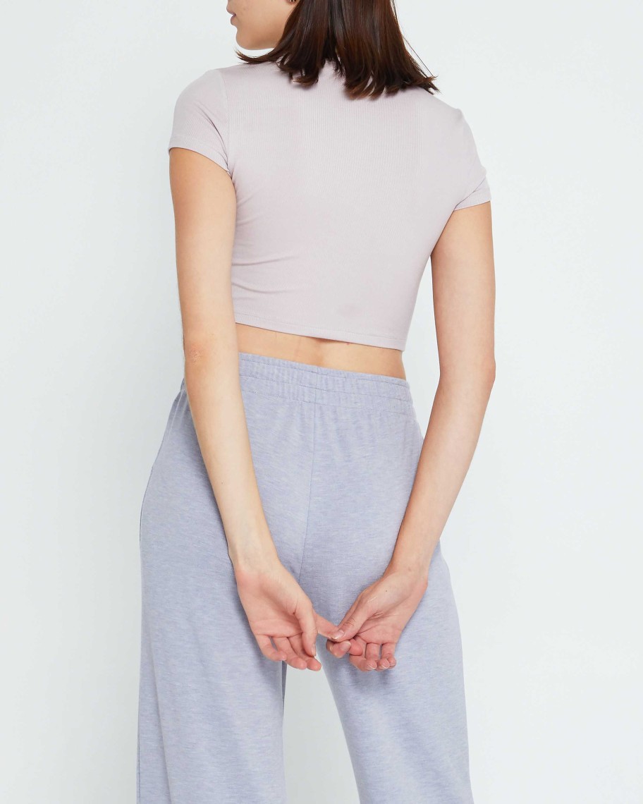 Clothing CAARA | Sunny Day Cropped T-Shirt Powder Lilac