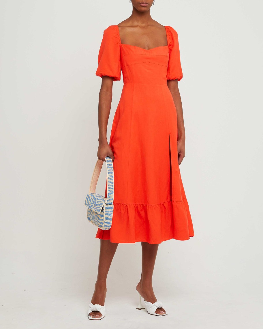 Clothing o.p.t | Violetta Midi Dress Orange