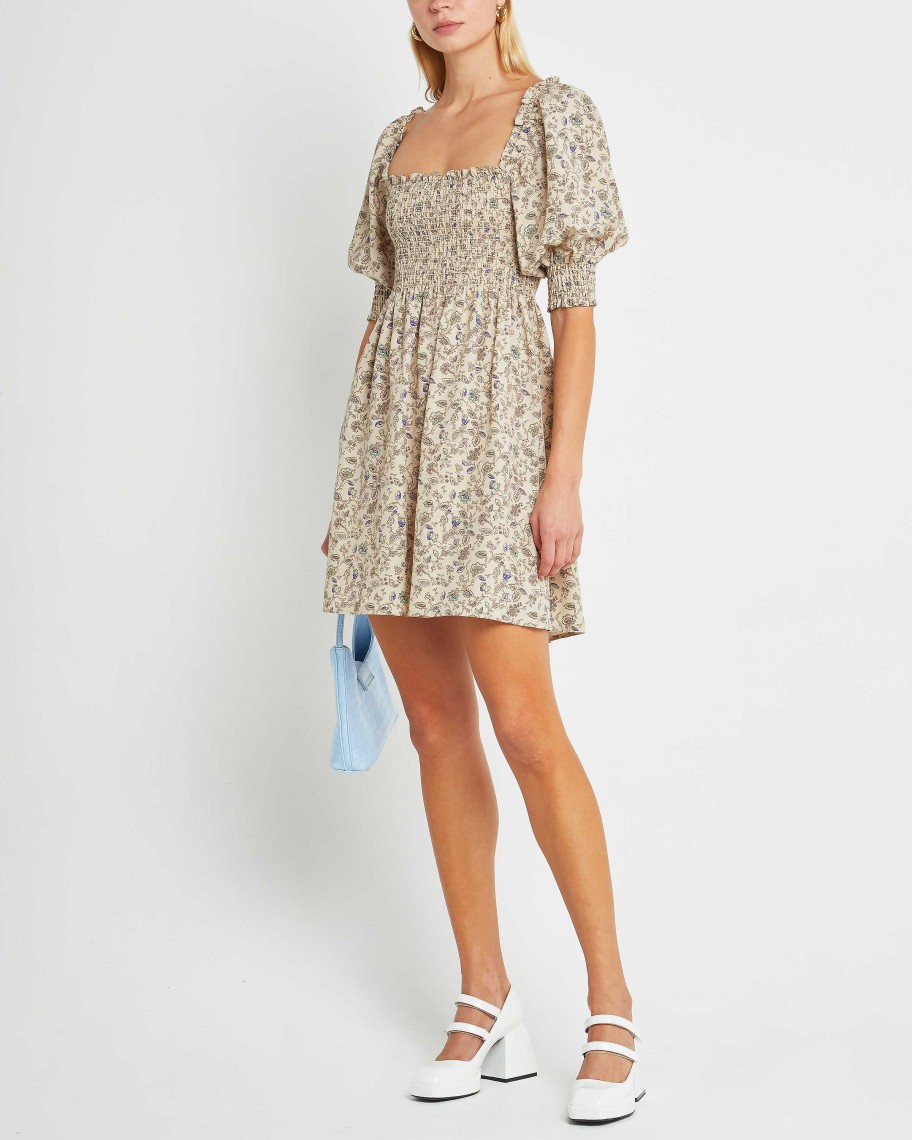 Clothing kourt | Calypso Mini Dress Beige Floral