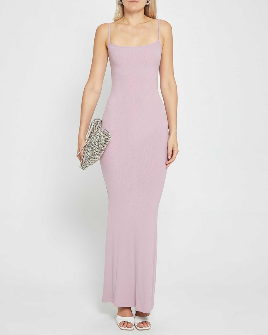 Clothing CAARA | Soft Lounge Long Slip Dress Mauve