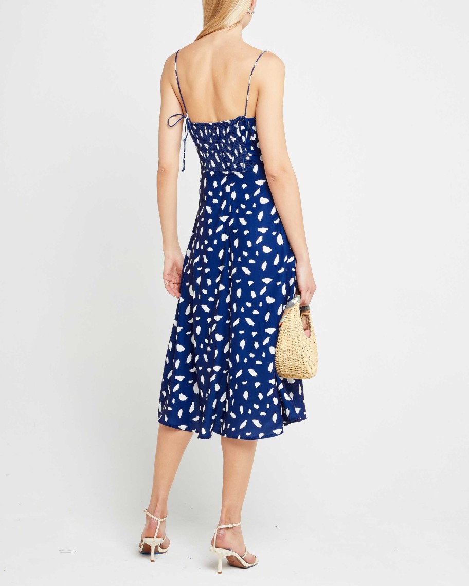 Clothing o.p.t | Venus Dress Navy Polka Dot