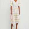 Clothing o.p.t | Neveah Cotton Dress White Plaid