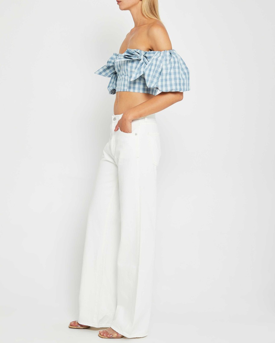 Clothing kourt | Petra Cropped Top Blue Plaid