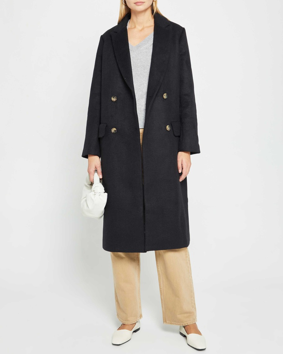 Clothing CAARA | Frank Double Breasted Coat Black