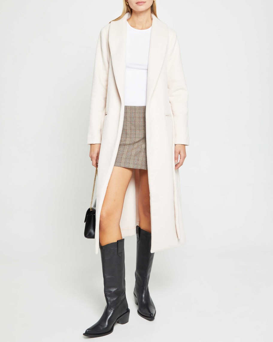 Clothing CAARA | Benji Wrap Coat Beige Oatmeal