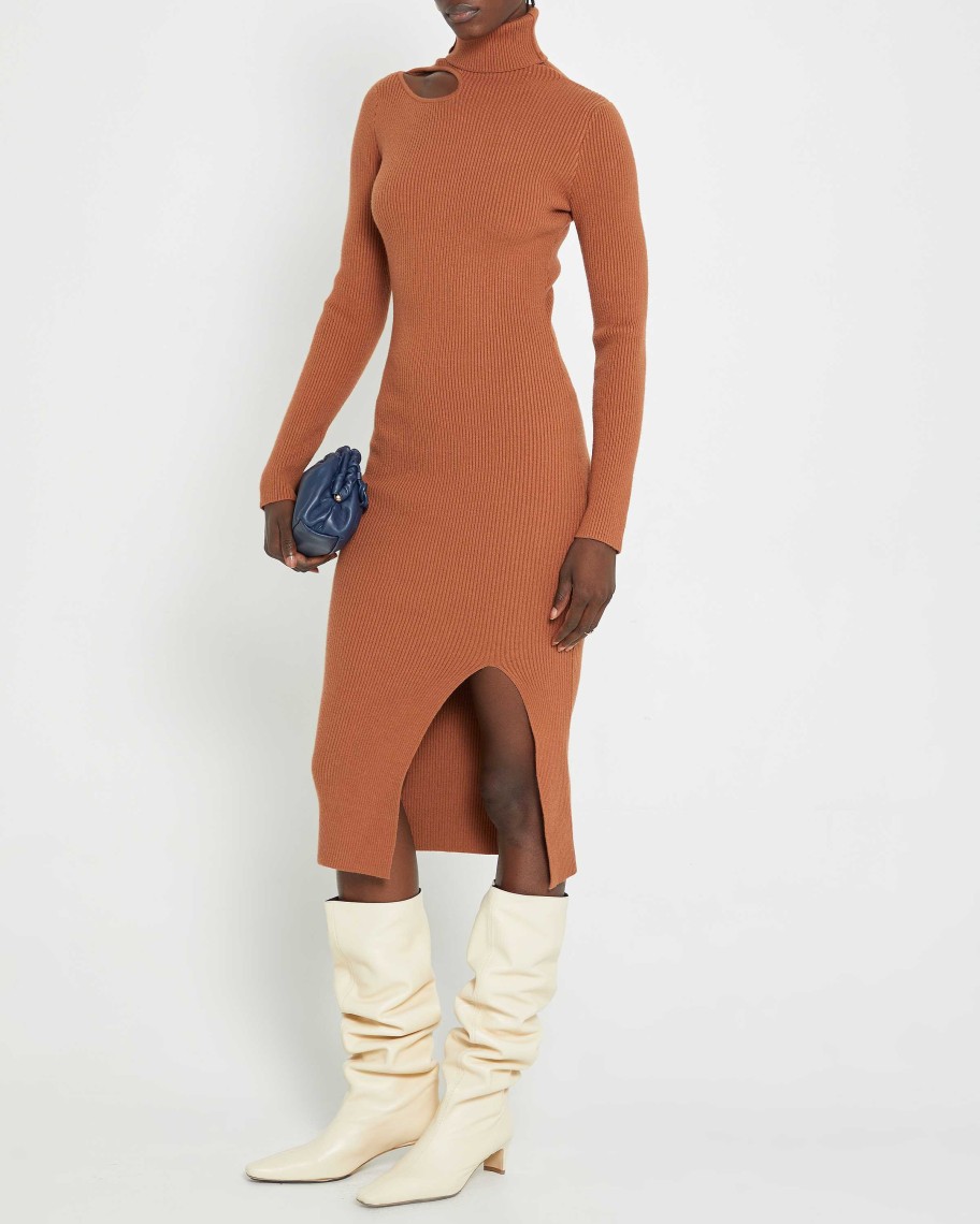 Clothing CAARA | Vermont Knit Dress Coffee