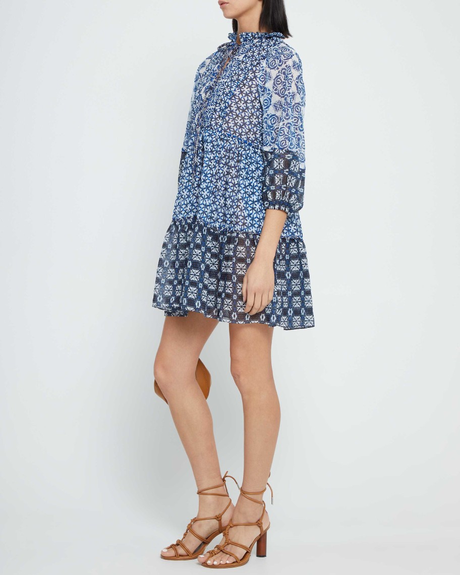 Clothing kourt | Hayana Dress Blue Geo Print