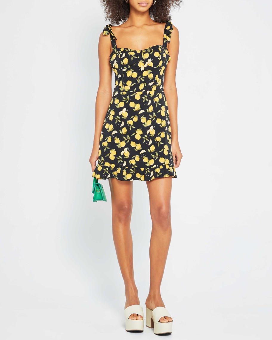 Clothing kourt | Sunny Dress Black Fruit Print