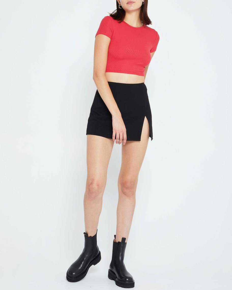 Clothing CAARA | Sunny Day Cropped T-Shirt Red