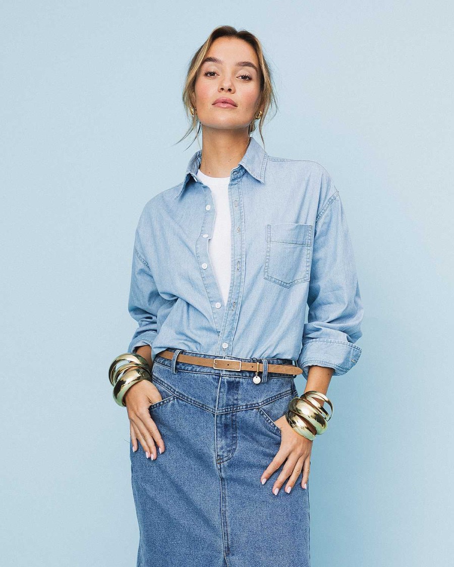 Clothing kourt | Ayla Denim Shirt Light Wash