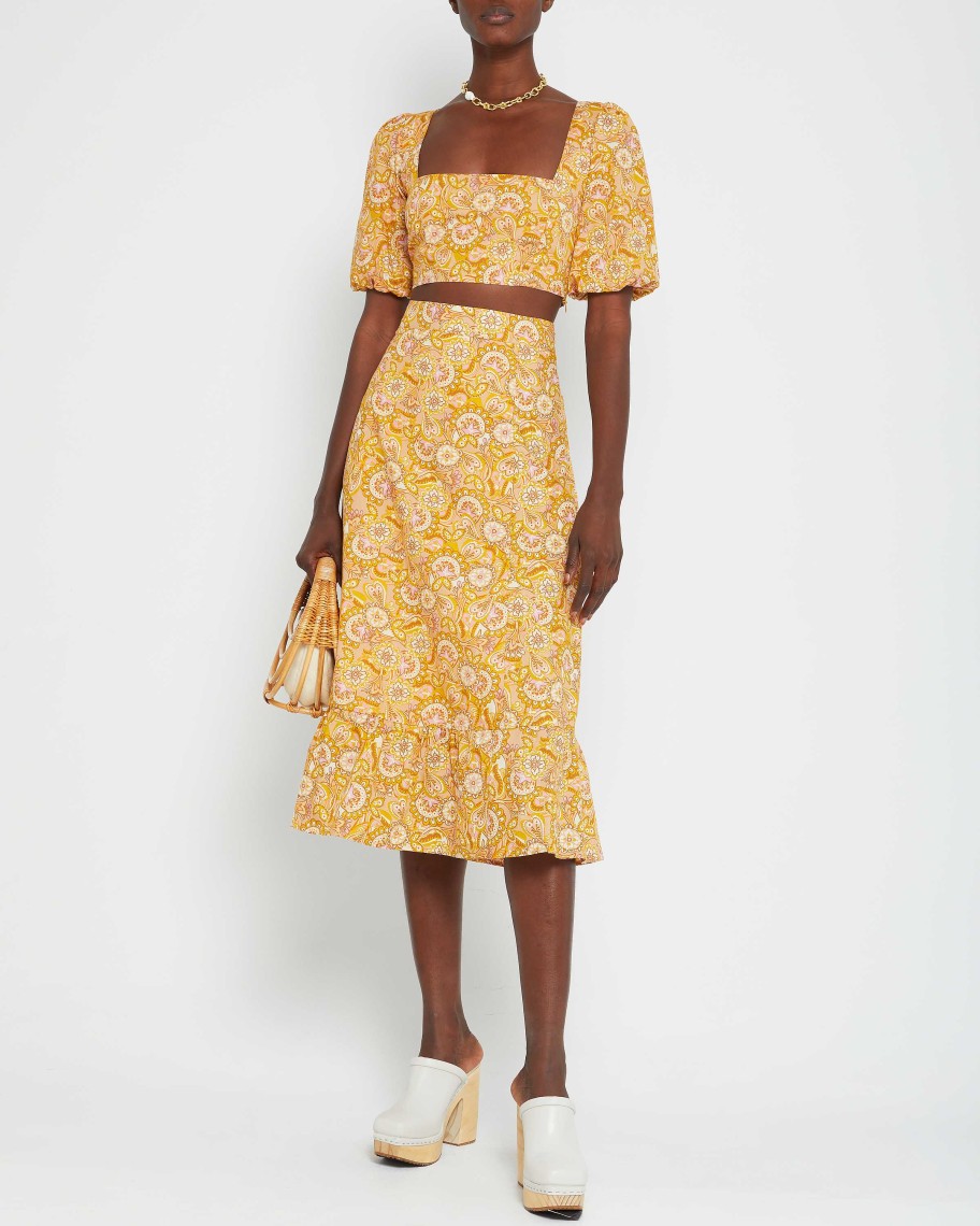 Clothing o.p.t | Sana Two Piece Set Mustard Paisley