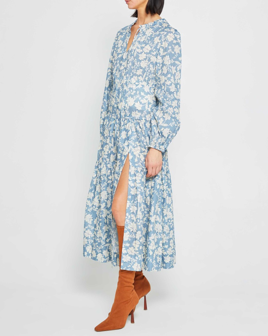 Clothing o.p.t | Swarna Dress Blue White Floral