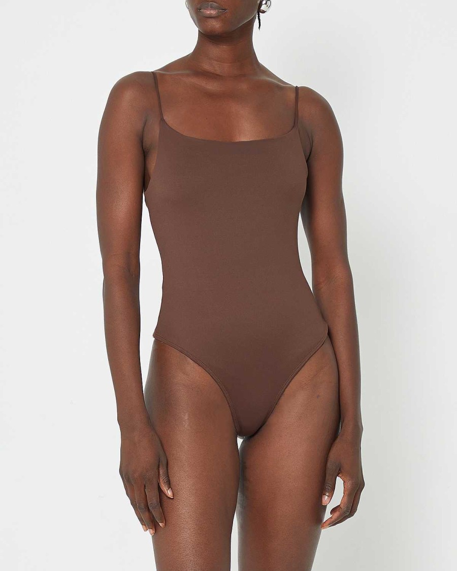 Clothing CAARA | Contouring Cami Bodysuit Coffee