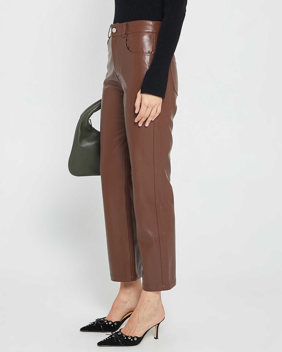 Clothing kourt | Emily Vegan Leather Pant Coffee