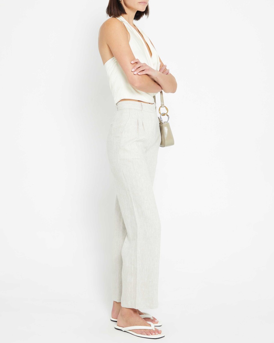 Clothing CAARA | Everyday Organic Linen Pant Beige