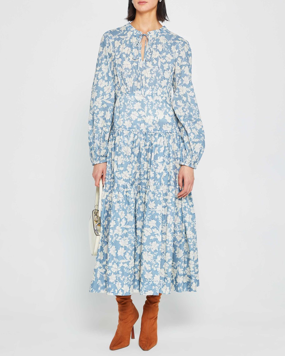 Clothing o.p.t | Swarna Dress Blue White Floral