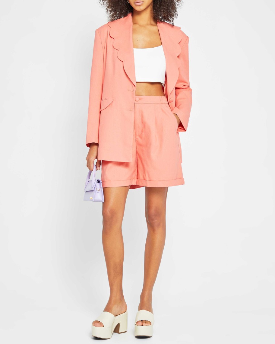 Clothing kourt | Mare Blazer And Shorts Set Coral