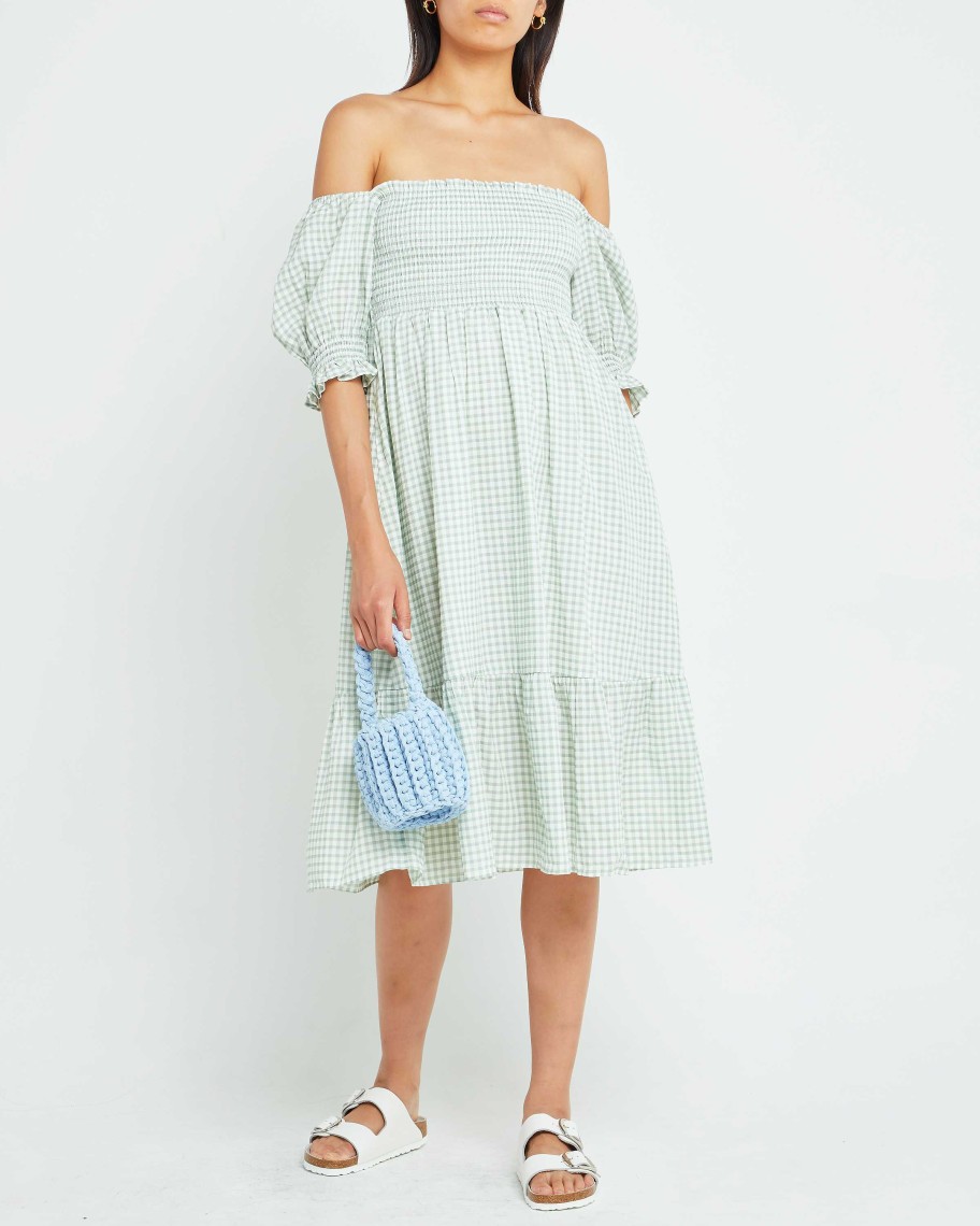 Clothing o.p.t | Angie Dress Green Gingham