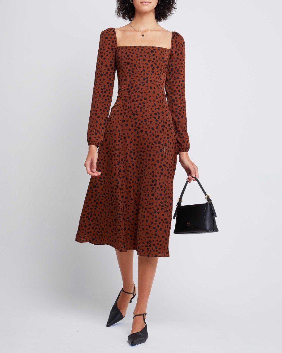 Clothing o.p.t | Lenon Dress Brown Dots