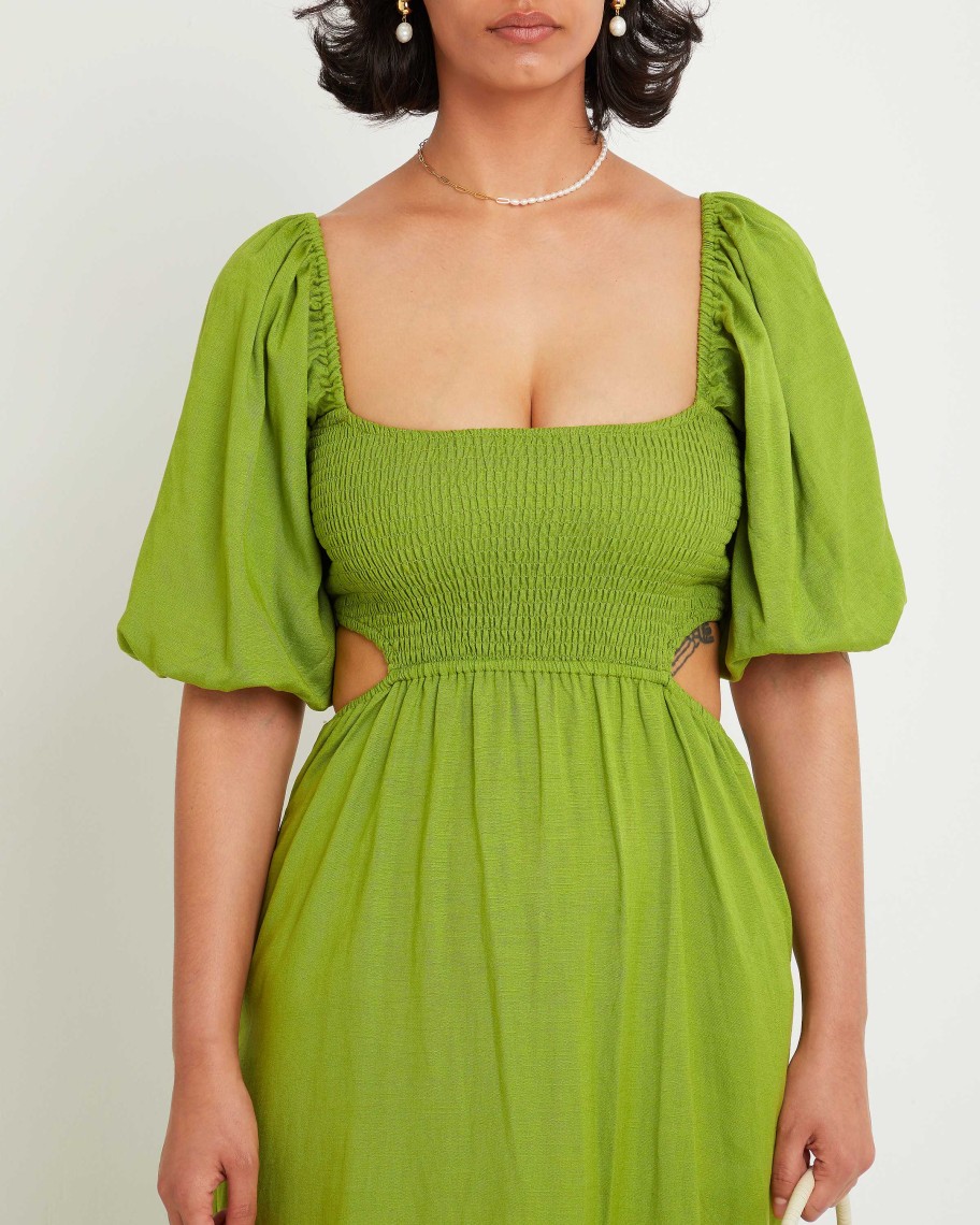 Clothing o.p.t | Leighton Dress Chartreuse