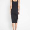 Clothing CAARA | Contouring Tank Midi Dress Black