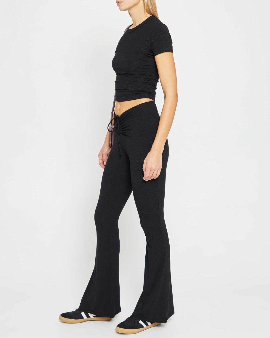 Clothing CAARA | Soft Lounge Ruched Pant Black