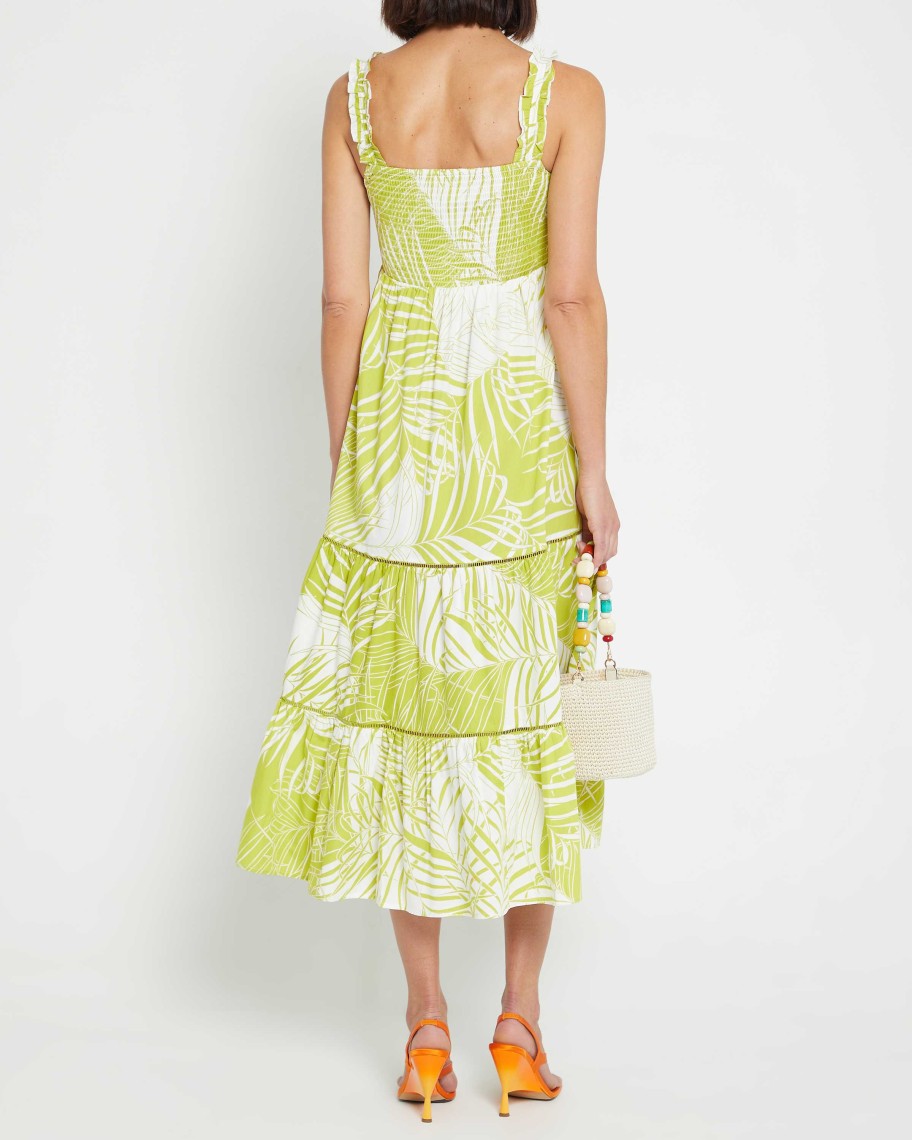 Clothing o.p.t | Colette Cotton Dress Chartreuse Palm