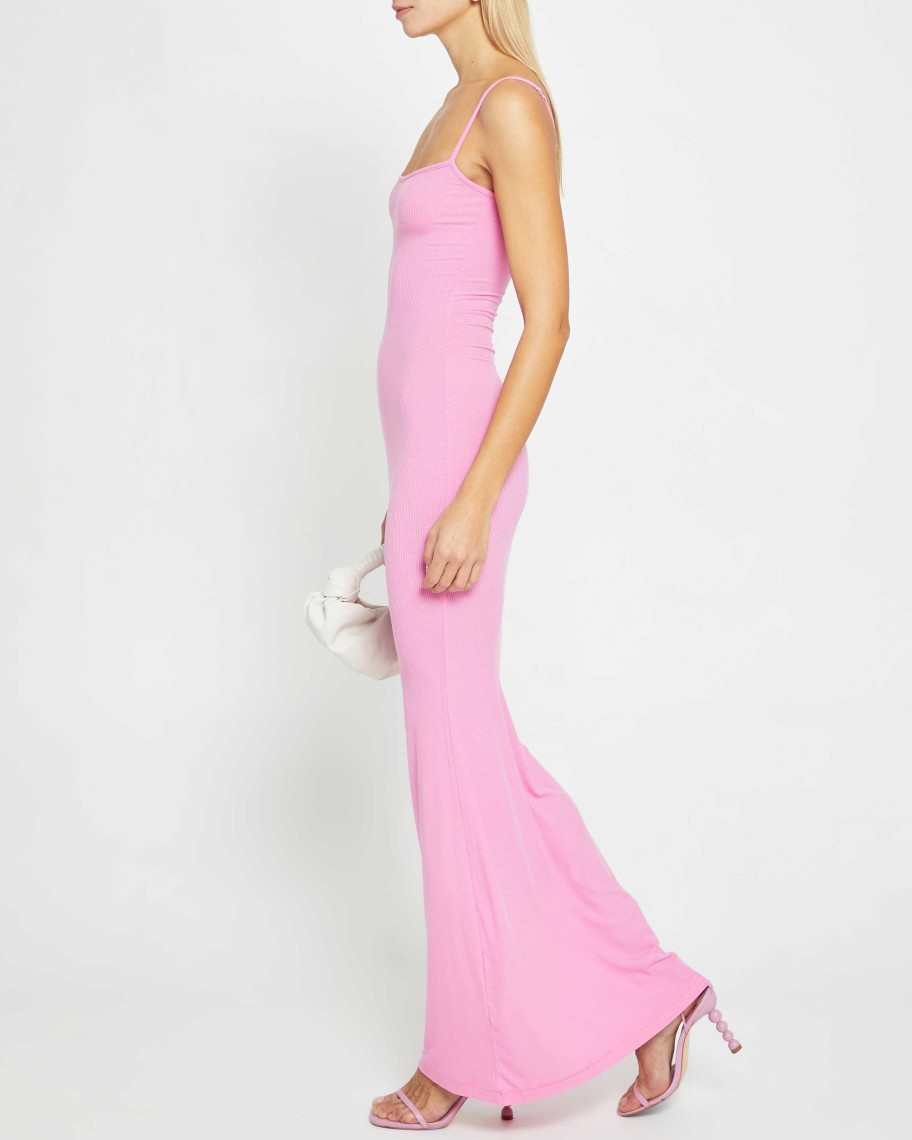 Clothing CAARA | Soft Lounge Long Slip Dress Hot Pink