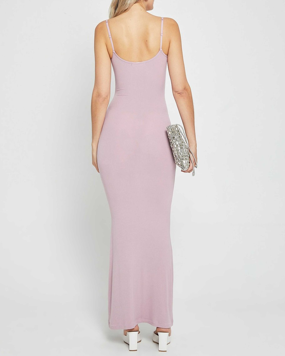 Clothing CAARA | Soft Lounge Long Slip Dress Mauve