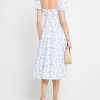 Clothing kourt | Cotton Peasant Dress Blue Floral