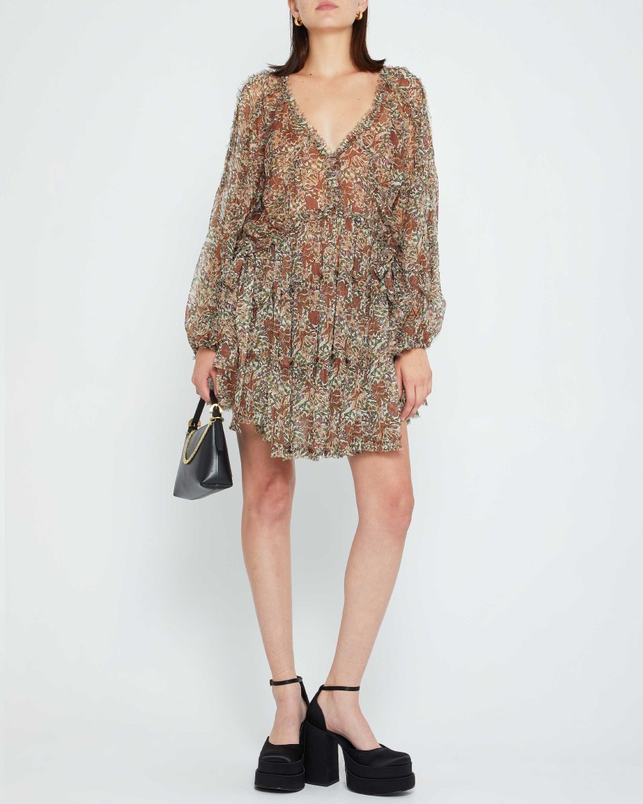 Clothing o.p.t | Rhea Dress Hazelnut Floral