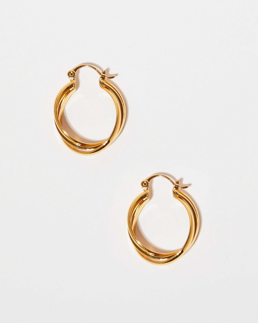 Accessories Few Moda | Twisted Hoops Gold