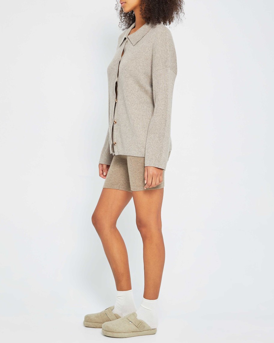 Clothing CAARA | Colby Cashmere Cardigan Sand