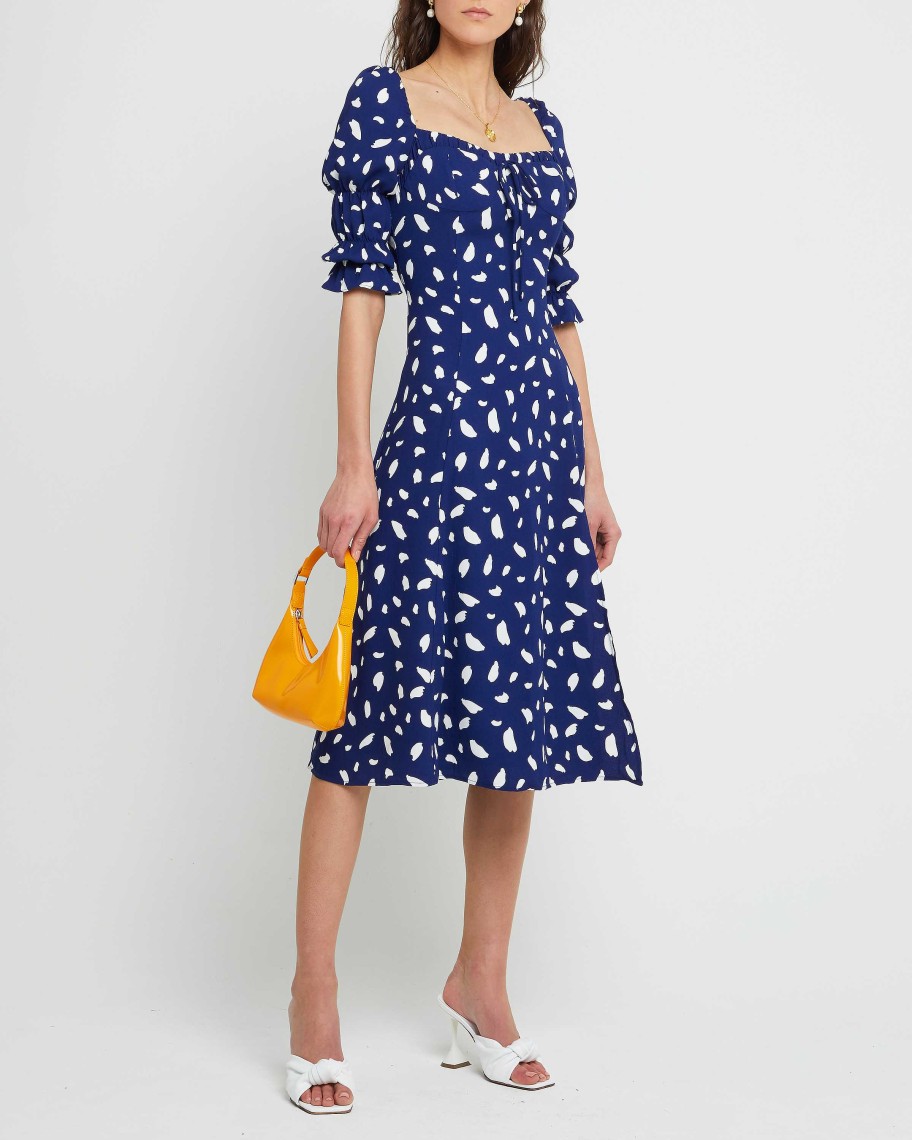 Clothing o.p.t | She'S Picky Dress Navy Polka Dot